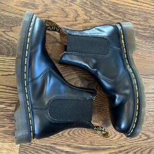 Dr. Martens 2976 Women’s Black Chelsea Boots with Yellow Stitching Size 8